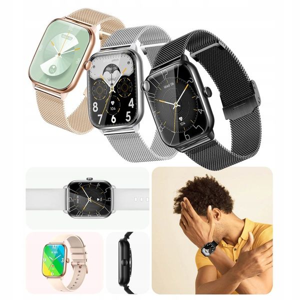 SMARTWATCH ZEGAREK DAMSKI ROZMOWY MENU PL PULS SPORT 2 PASKI SMART WATCH zdjęcie 13