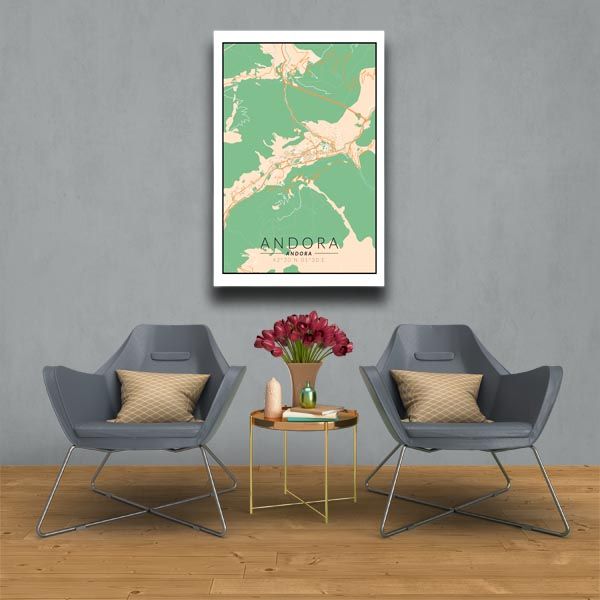 Andora mapa kolorowa - obraz na płótnie 20x30 cm zdjęcie 2