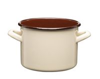 Garnek emaliowany polewany gładki GORDON 18 cm 3,4 l kremowy brązowy środek