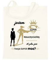 TORBA BAWEŁNIANA PREMIUM NA ZAKUPY Z NADRUKIEM PREZENT DLA NAUCZYCIELKI