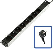 Listwa zasilająca Lanview 19", 8 gniazd, aluminium, bez włącznika, TUPS032