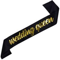 Czarna szarfa Wedding Queen