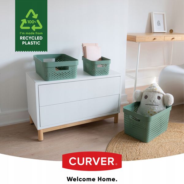 Curver Pojemnik Pudełko Ażurowe Eko 17 L Zielony zdjęcie 5