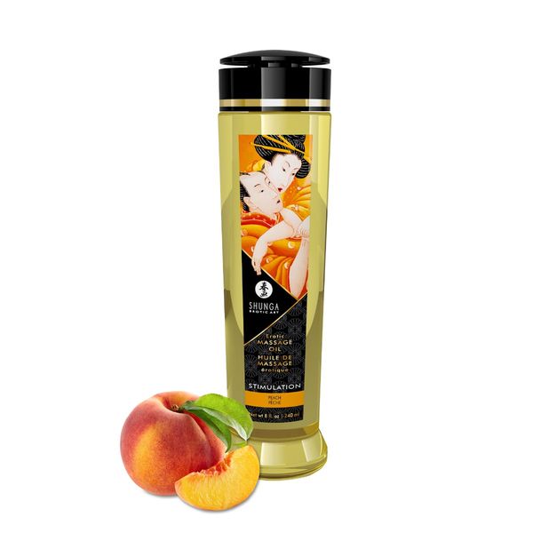 Shunga Erotic Massage Oil Stimulation / Peach 240Ml zdjęcie 1