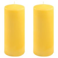 Zestaw świec filarowych, 25 cm, Ø 10 cm, żółte, 2 szt.