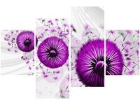 140CM 70 OBRAZ FIOLETOWE DMUCHAWCE 4 ŚCIENNY