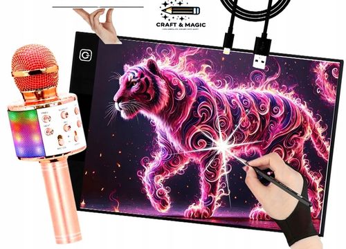 TABLET GRAFICZNY - BRIGHTPAD + MIKROFON KARAOKE - ZESTAW NA ŚWIĘTA PREZENT na Arena.pl