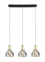 Gregory lampa wisząca czarny brąz 3x40W E14 klosz dymiony