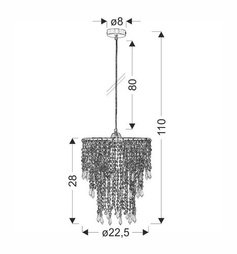 Rina lampa wisząca chromowy 1x60W E27 na Arena.pl