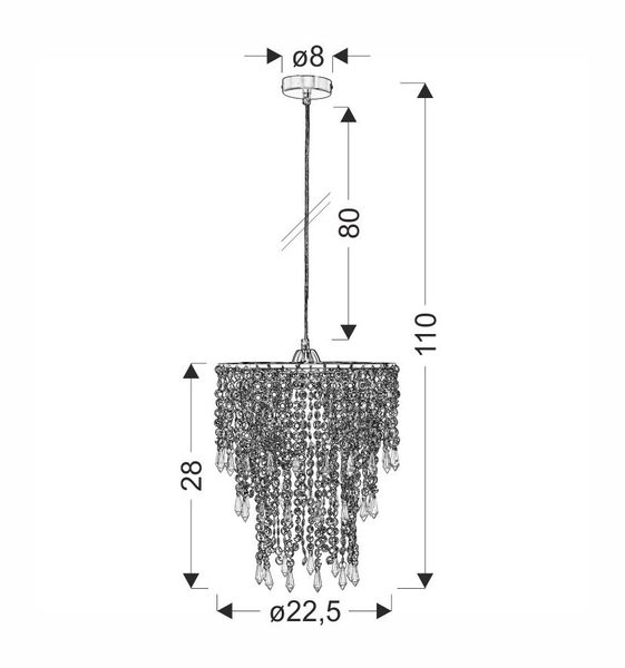Rina lampa wisząca chromowy 1x60W E27 zdjęcie 2