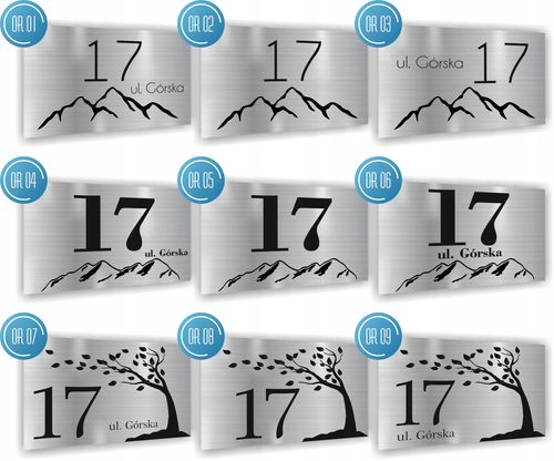 Tabliczka Tablica ADRESOWA biała DIBOND 20x15 numer domu ulica GÓRY na Arena.pl
