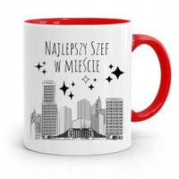 Kubek Czerwony Dla Szefa Najlepszy Szef W Mieście Z Nadrukiem Ze Zdjęciem