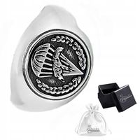 Sygnet srebrny pr. 925 Pierścień Symbol SPADOCHRONIARZY | r. 34