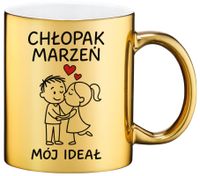 Złoty kubek premium z dedykacją wyjątkowy prezent Dzień Chłopaka