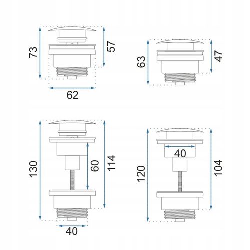 Korek Umywalkowy KLIK-KLAK Złoty Uniwersalny do Umywalki Automatyczny REA na Arena.pl