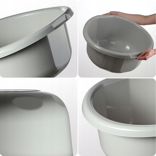 MISKA PLASTIKOWA NA PRANIE 30L DUŻA MIEDNICA OKRĄGŁA SOLIDNA SZARA na Arena.pl