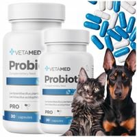 2x PROBIOTYK dla PSA I KOTA Prebiotyk VETAMED Probiotic 60 kapsułek