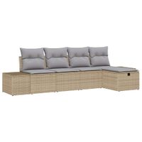 Zestaw Sof na Ogród 5 pcs Beżowy 55 x 62 x 69 cm Polirattan