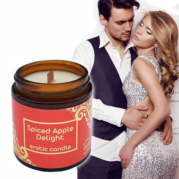 Zestaw na prezent olejek do ciała 150 ml świeca podniecająca 100 g jabłko zdjęcie 4