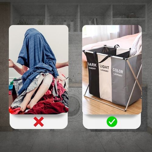 TRZYKOMOROWY KOSZ NA PRANIE DUŻY WOLNOSTOJĄCY ORGANIZER XXL na Arena.pl