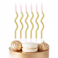 ŚWIECZKI URODZINOWE SPIRALE ZŁOTO RÓŻOWE NA IMPREZĘ URODZINOWĄ DEKORACJA