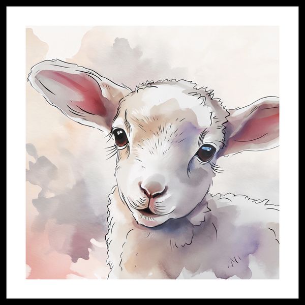Plakat 60x60cm Mała Owieczka zdjęcie 3