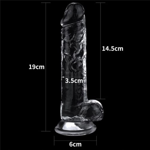 żelowe przezroczyste DILDO Z PRZYSSAWKĄ wodoodporne REALISTYCZNY penis 19cm na Arena.pl