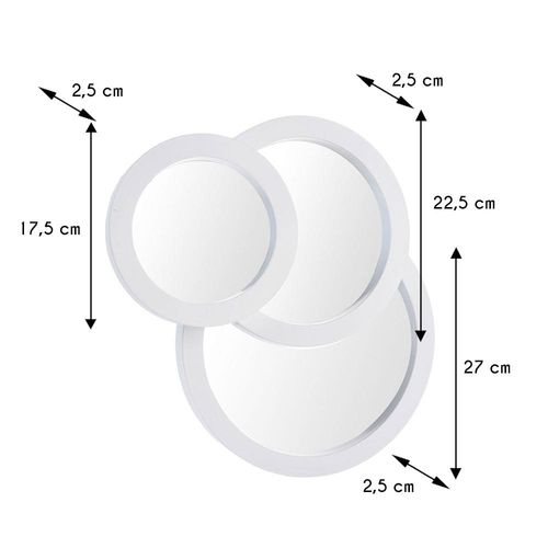 LUSTRO ŚCIENNE TRZY OKRĘGI BIAŁE na Arena.pl