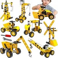 ZESTAW KLOCKÓW KONSTRUKCYJNYCH ZESTAW 8w1 POJAZDY BUDOWLANE 100 ELEMENTÓW