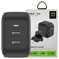 energea ład. siec. 2xusb-c pd-pps 45w2c czarny/black us+eu travelite