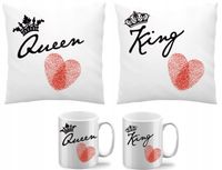 Prezent na ślub rocznicę Mąż i Żona Poduszka kubek queen king