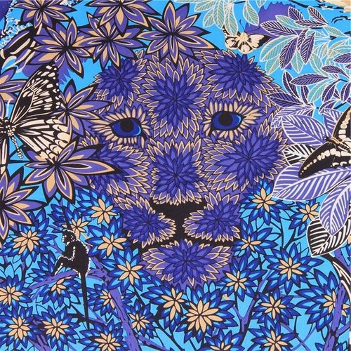 SZAL SZALIK jedwab Apaszka chusta niebieska złota na Arena.pl