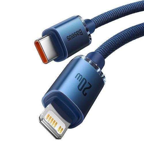 Kabel USB-C do Lightning Baseus Crystal, 20W, 1.2m (niebieski) na Arena.pl
