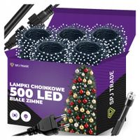 LAMPKI CHOINKOWE 500 LED ZIMNE BIAŁE 35m ŚWIATEŁKA ŚWIĄTECZNE 8 TRYBÓW
