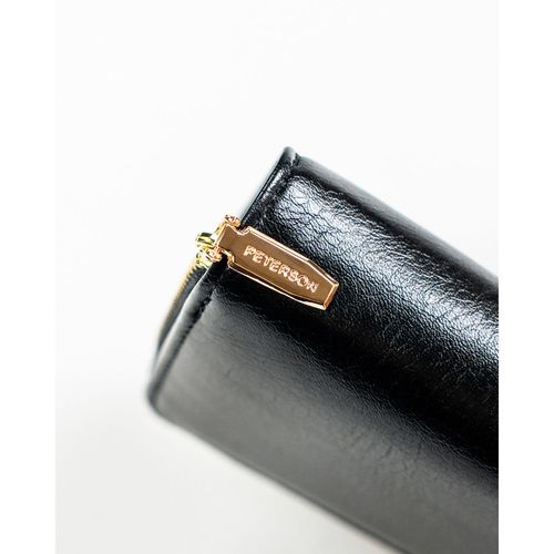 elegancki, mały portfel damski ze skóry ekologicznej w czarnym kolorze na Arena.pl