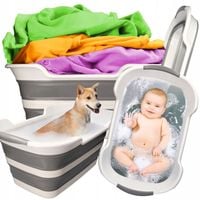 Miska składana miednica wanienka silikonowa duża turystyczna Z ODPŁYWEM