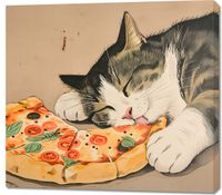 Obraz 100x90cm Pizza Dla Kota