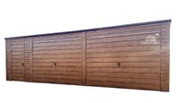 GARAŻ BLASZANY 8M X 6M POZIOM - SPAD TYŁ - 2X BRAMA UCHYLNA + GB284