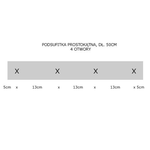 Podsufitka Sufitowa Prostokątna  50cm Jasno Szara z Mosiądzem 4 otwory na Arena.pl