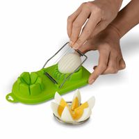 KRAJALNICA DO JAJEK PODWÓJNA PLASTERKI ŁÓDKI ZIELONA TADAR 14 CM