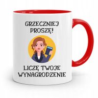 Kubek Czerwony Prezent Dla Księgowej Księgowego Z Nadrukiem Ze Zdjęciem