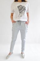 Popielate Damskie Spodnie z Guzikami UNI