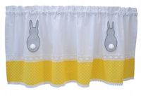 Zazdrostka firana kuchenna Wielkanoc wiosna zajączek grochy żół 200 x 60 cm