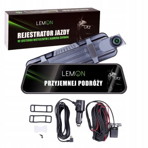 KAMERA SAMOCHODOWA WIDEOREJESTRATOR W LUSTERKU REJESTRATOR JAZDY PRZÓD TYŁ na Arena.pl