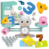 WAGA SZALKOWA BALANSOWA NAUKA LICZENIA RÓWNOWAŻNIA CYFRY ODWAŻNIKI SOWA EDU