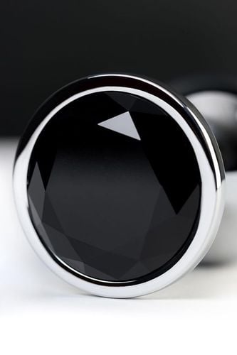 silver anal plug toyfa metal with black round shaped gem na Arena.pl