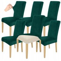 ZESTAW 6SZT. POKROWCE POKROWIEC NA KRZESŁO BUTELKOWA ZIELEŃ