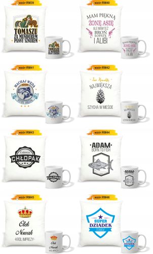 Zestaw PODUSZKA i KUBEK prezent DLA BABCI + zdjęcie twój napis IMIĘ na Arena.pl