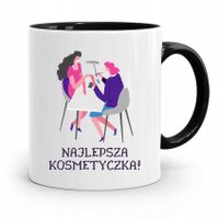Kubek Czarny Dla Kosmetyczki Najlepsza Kosmetyczka Z Nadrukiem Ze Zdjęciem