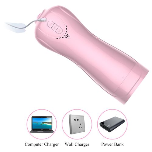 Masturbator-Vibrating and Flashing Masturbation Cup USB 7+7 Function / Talk Mode (Pink) na Arena.pl